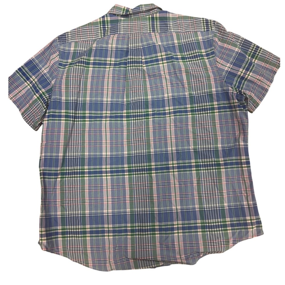 Ralph Lauren Classic Fit Plaid Short Sleeve Button Up Shirt Mens XL‎ Blue Green - Picture 6 of 9
